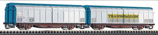Set of 2 slide wall Box cars "TRANSWAGGON"<br /><a href='images/pictures/Roco/37563.jpg' target='_blank'>Full size image</a>